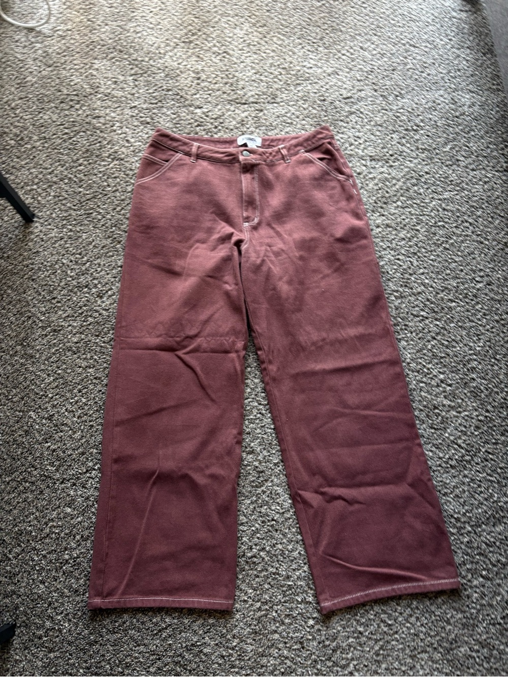 Wide-Leg jeans Pants in Dusty Rose